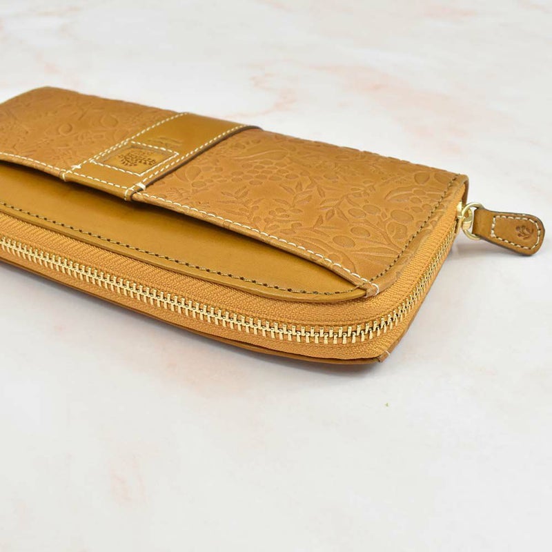 【エントリーで更に最大+8倍|7/15】【2021新作】ダコタDakota長財布財布レディースミモザラウンドファスナーレディース財布レディース長財布本革革レザー大容量ブランドおしゃれかわいい花柄ボタニカル30代40代50代大人女性使いやすい0030253