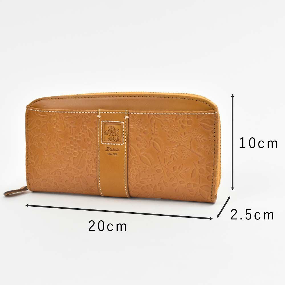 【エントリーで更に最大+8倍|7/15】【2021新作】ダコタDakota長財布財布レディースミモザラウンドファスナーレディース財布レディース長財布本革革レザー大容量ブランドおしゃれかわいい花柄ボタニカル30代40代50代大人女性使いやすい0030253
