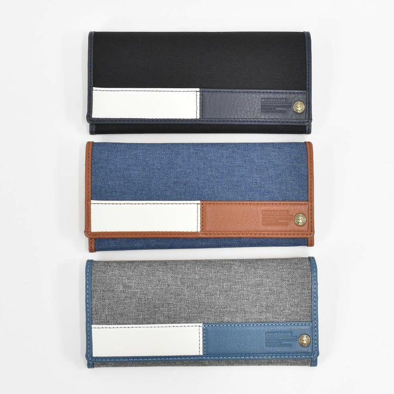 moustache財布長財布かぶせムスタッシュメンズレディース小銭入れ付き小銭入れありメンズ長財布ロングウォレットカジュアル人気おすすめ札入れ大容量彼氏男性ギフトプレゼントブランド薄いDUQ-4237