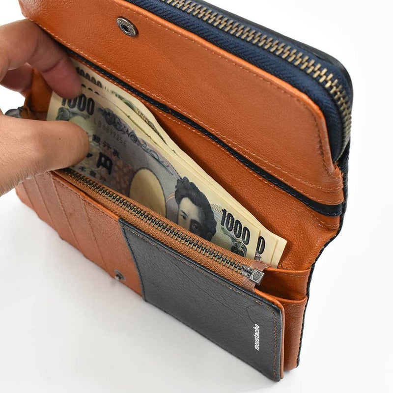 【11/1限定★エントリーで全員21倍】moustache財布長財布ムスタッシュメンズレディース本革革カード入れ多いカードがたくさん入るカード大容量カジュアル人気おすすめ札入れ大容量彼氏男性ギフトプレゼントブランド薄いPPH-4116