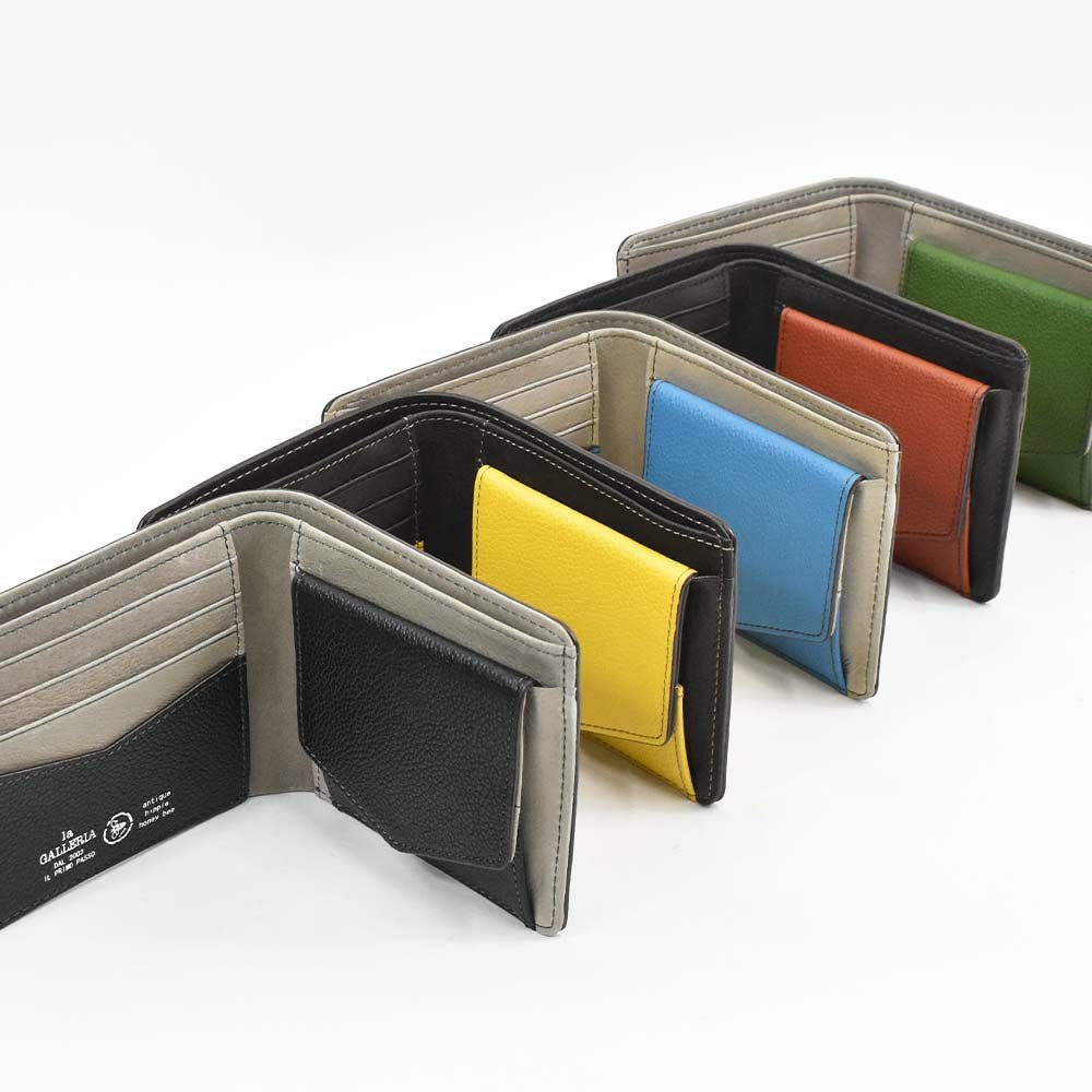 財布二つ折り本革メンズレディースlaGALLERIAラ・ガレリアボックス型小銭入れ二つ折り財布2つ折り財布革牛革レザー折りたたみ小銭入れ付きブランドおしゃれ大容量人気おすすめプレゼント男性女性2622