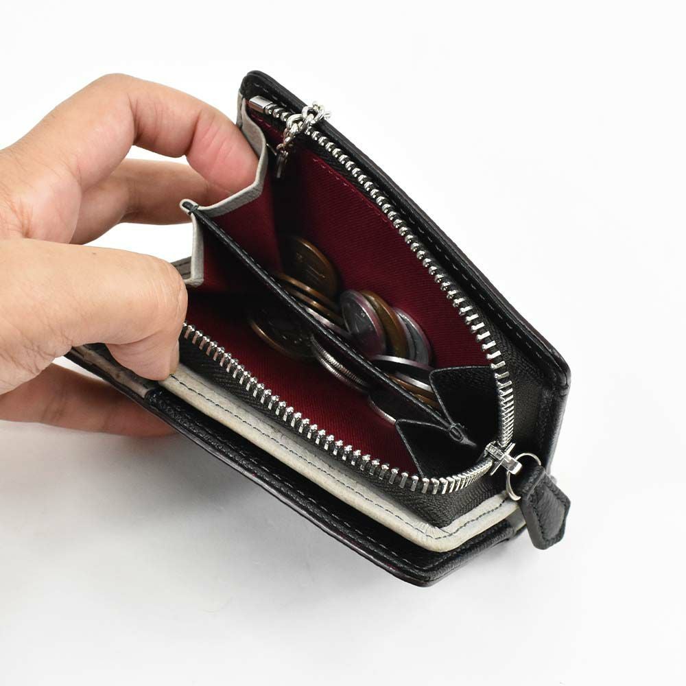 財布二つ折り本革メンズレディースlaGALLERIAラ・ガレリアファスナー型小銭入れミドルウォレット二つ折り財布2つ折り財布革牛革レザー折りたたみ小銭入れ付きブランドおしゃれ大容量人気おすすめ2622