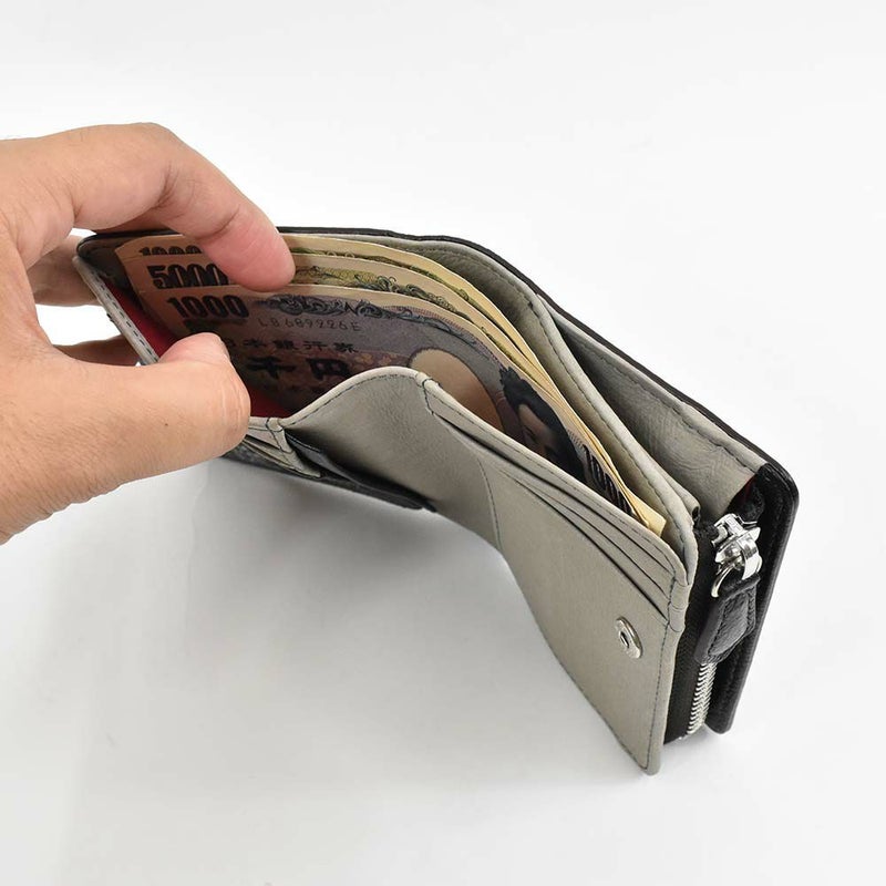 財布二つ折り本革メンズレディースlaGALLERIAラ・ガレリアファスナー型小銭入れミドルウォレット二つ折り財布2つ折り財布革牛革レザー折りたたみ小銭入れ付きブランドおしゃれ大容量人気おすすめ2622