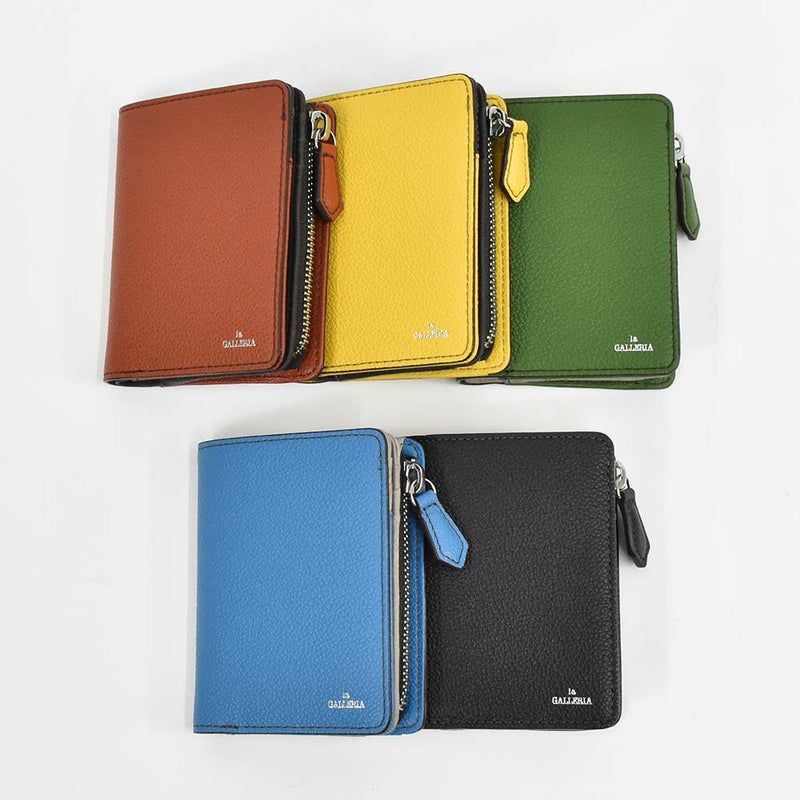 財布二つ折り本革メンズレディースlaGALLERIAラ・ガレリアファスナー型小銭入れミドルウォレット二つ折り財布2つ折り財布革牛革レザー折りたたみ小銭入れ付きブランドおしゃれ大容量人気おすすめ2622