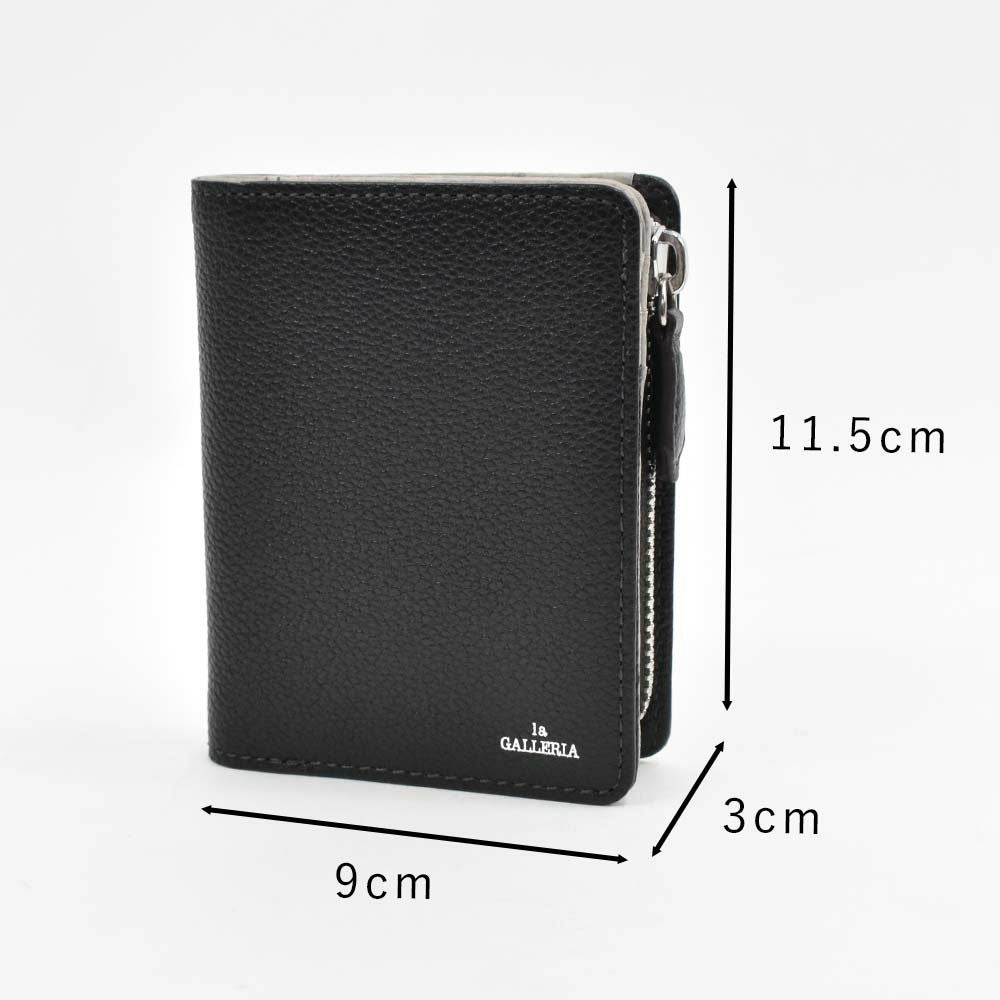 財布二つ折り本革メンズレディースlaGALLERIAラ・ガレリアファスナー型小銭入れミドルウォレット二つ折り財布2つ折り財布革牛革レザー折りたたみ小銭入れ付きブランドおしゃれ大容量人気おすすめ2622