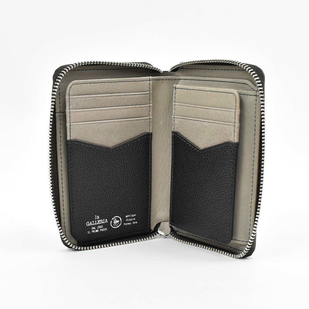 ミドルウォレットメンズレディース本革財布二つ折り縦型laGALLERIAラ・ガレリア二つ折り財布2つ折り革レザー折りたたみ小銭入れ付きメンズ財布ブランドおしゃれ人気大容量ミドル2624