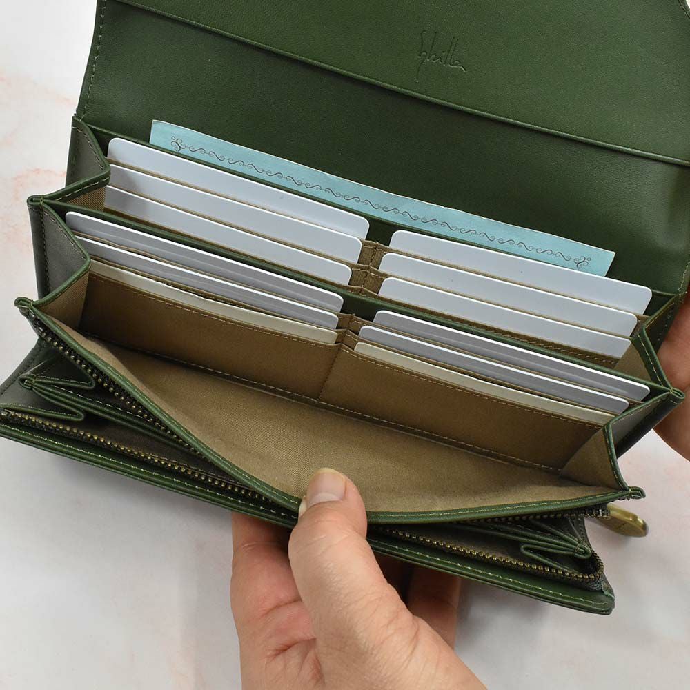 シビラ財布sybilla長財布かぶせ型シルクロレディースブランド大容量本革5470231