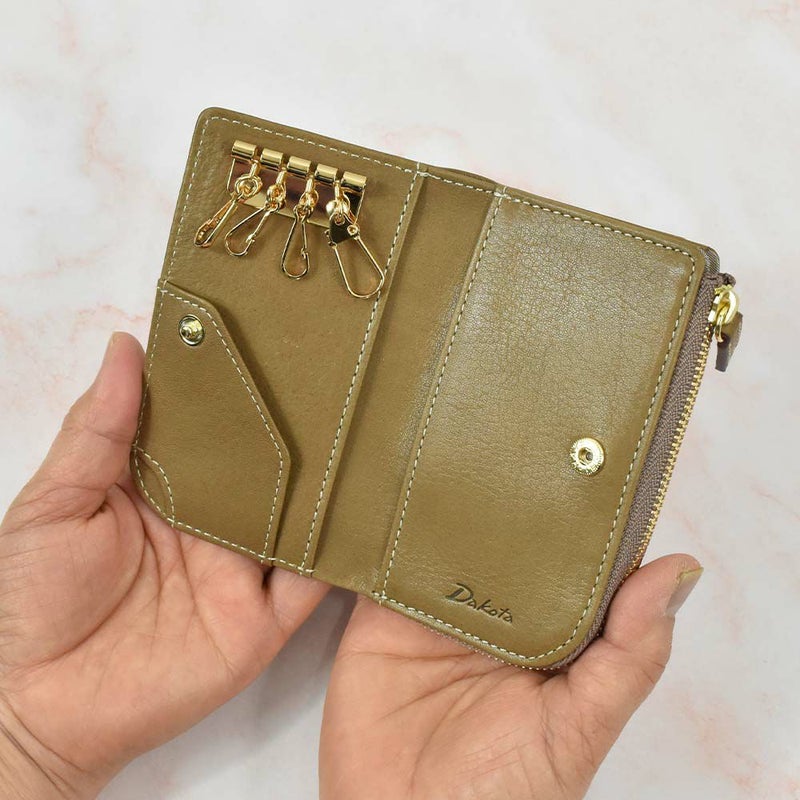 ダコタDakotaキーケース小銭入れ付きスマートキーレディース本革革レザーおしゃれファスナー付き鍵ケース鍵入れ4連コンパクト人気ブランドかわいいキーケース大容量評判女性ギフトプレゼント30346