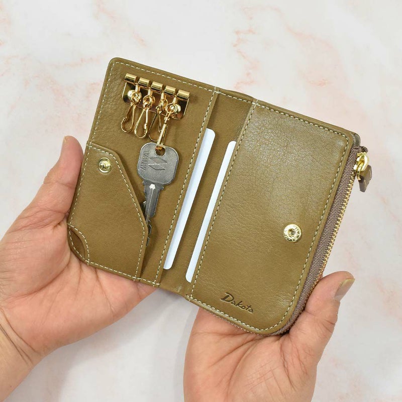 ダコタDakotaキーケース小銭入れ付きスマートキーレディース本革革レザーおしゃれファスナー付き鍵ケース鍵入れ4連コンパクト人気ブランドかわいいキーケース大容量評判女性ギフトプレゼント30346