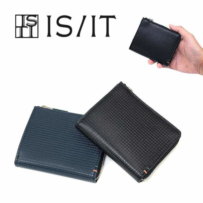 IS/IT財布小銭入れミニ財布コンパクト財布ラウンドファスナーイズイット本革革レザーメンズレディースキャッシュレスコンパクトコインケース小さい財布ブランドビジネス979603