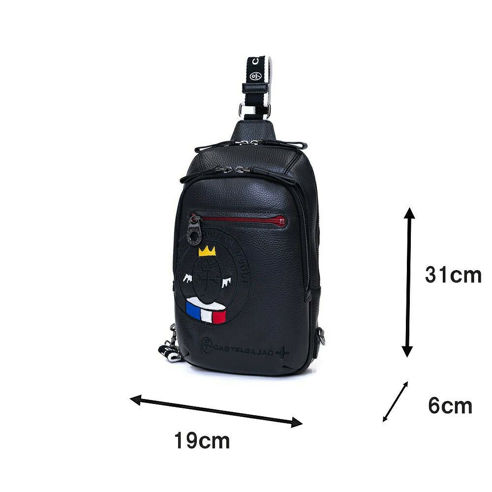 カステルバジャックボディバッグワンショルダーバッグCASTELBAJACリンク大きめ大容量本革革レザーメンズレディースバッグボディバック斜めがけバッグ斜め掛けバッグブランド30912