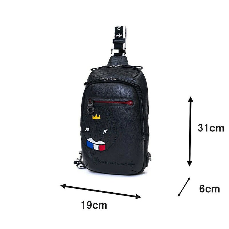 カステルバジャックボディバッグワンショルダーバッグCASTELBAJACリンク大きめ大容量本革革レザーメンズレディースバッグボディバック斜めがけバッグ斜め掛けバッグブランド30912