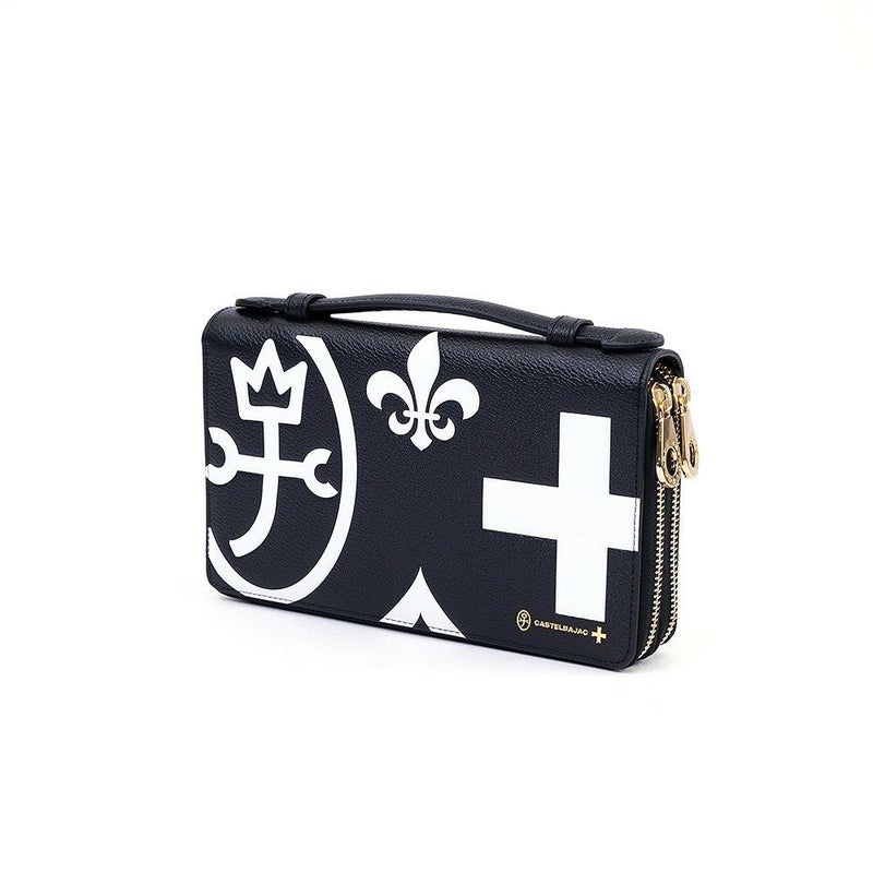 カステルバジャックWファスナーポーチセカンドバッグクラッチバッグ大容量メンズレディースネゼルCASTELBAJAC本革レザー長財布バッグカードケースハンドル付き81201
