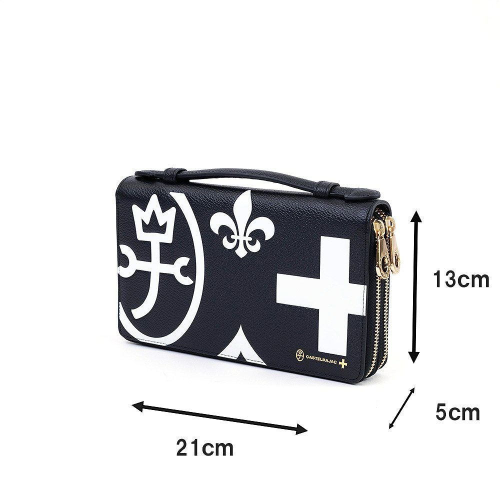 カステルバジャックWファスナーポーチセカンドバッグクラッチバッグ大容量メンズレディースネゼルCASTELBAJAC本革レザー長財布バッグカードケースハンドル付き81201