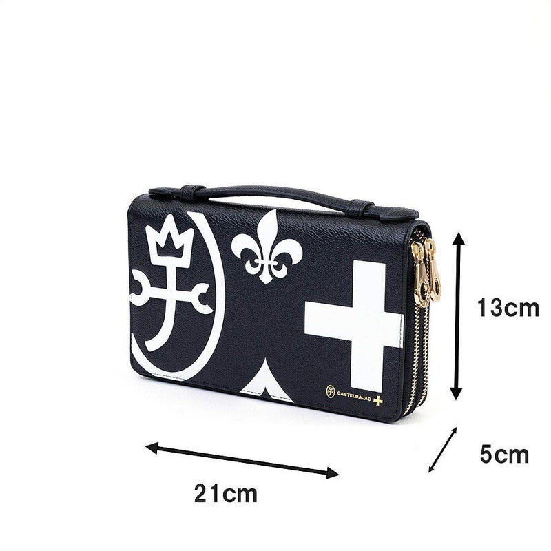 カステルバジャックWファスナーポーチセカンドバッグクラッチバッグ大容量メンズレディースネゼルCASTELBAJAC本革レザー長財布バッグカードケースハンドル付き81201