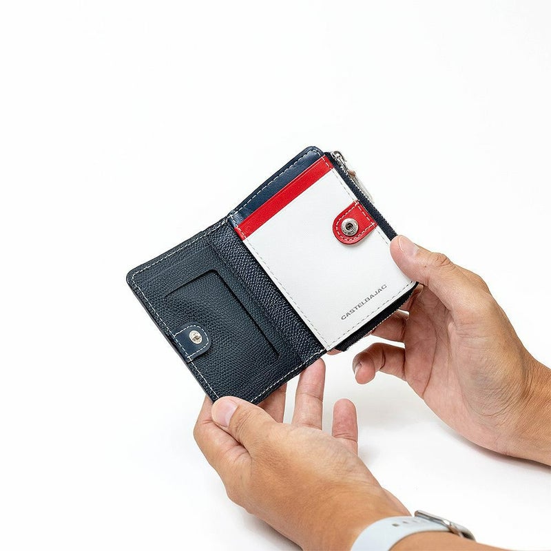 カステルバジャック小銭入れパスケース付きミニ財布財布CASTELBAJACメンズレディースカルネミニウォレットミニコンパクトコインケースブランドコンパクト財布本革032612