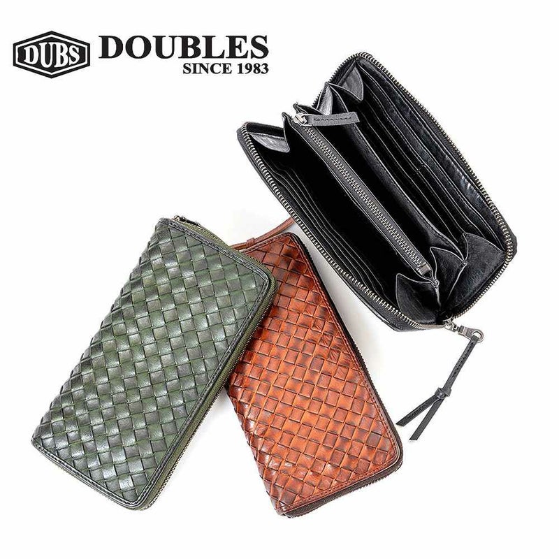 DOUBLES長財布本革ラウンドファスナー大容量革ダブルスメンズレディースファスナー付きブランド財布彼氏男性ギフトプレゼント人気カジュアルWLO-7642