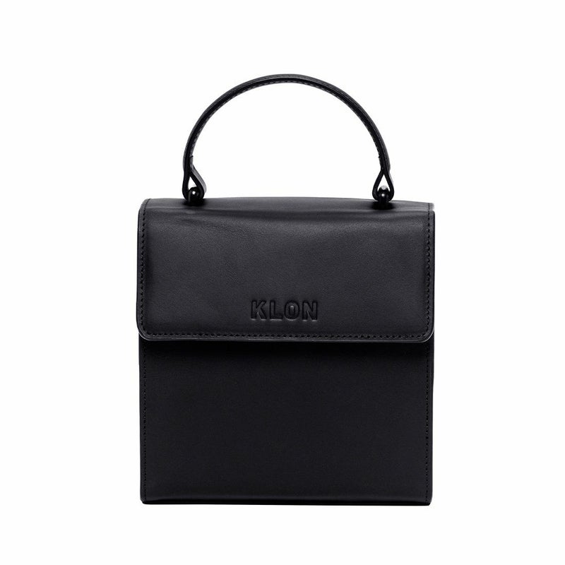 KLONクローンミニトートバッグショルダーバッグ2WAYレディースACTIVELEATHERBAG-VNM-FLAPTYPEトートハンドバッグミニトートおしゃれかわいいBLACK×BLACK
