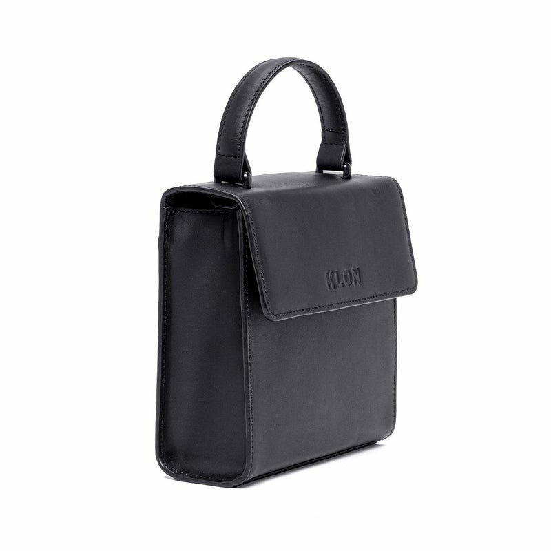 KLONクローンミニトートバッグショルダーバッグ2WAYレディースACTIVELEATHERBAG-VNM-FLAPTYPEトートハンドバッグミニトートおしゃれかわいいBLACK×BLACK