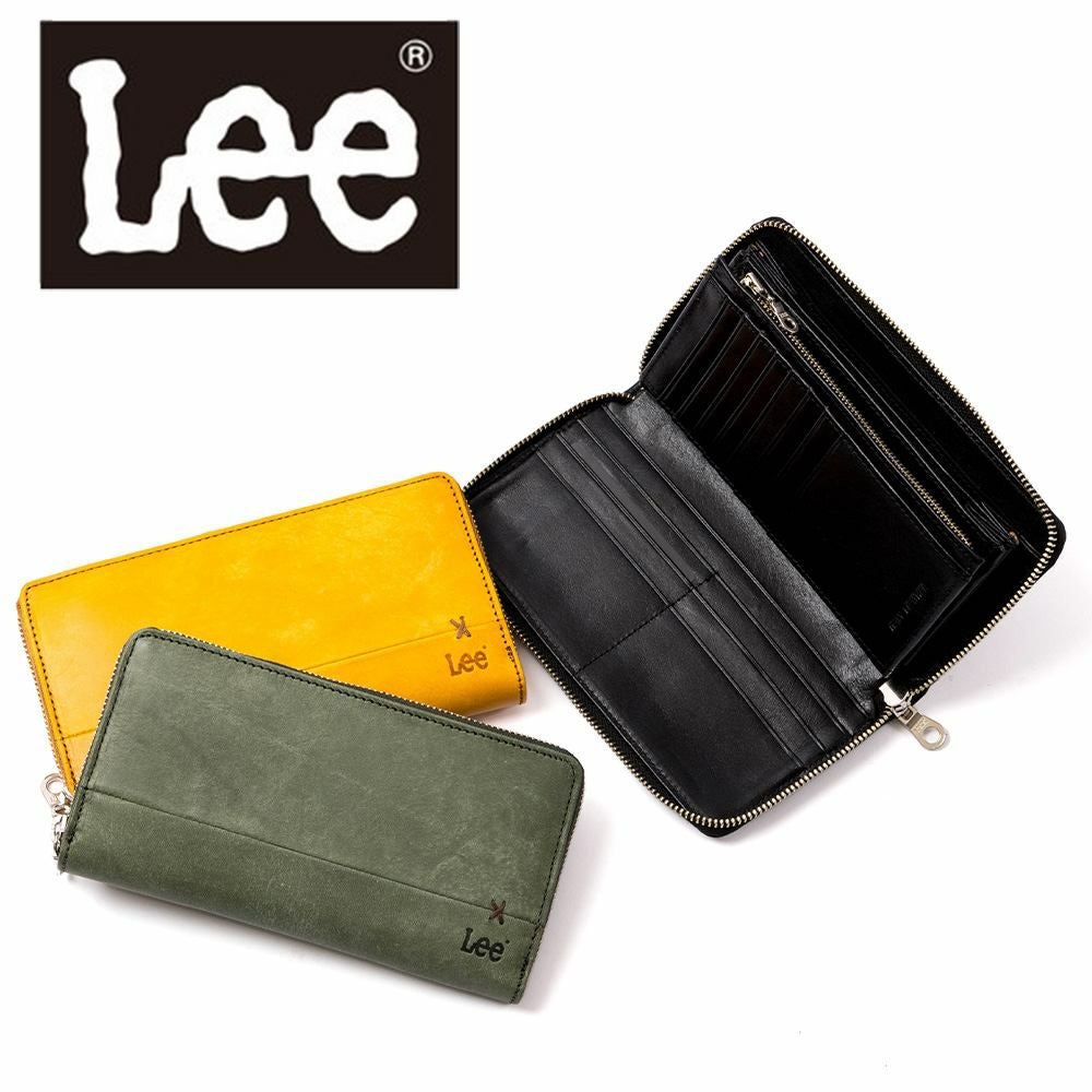 Lee財布長財布リーメンズレディース本革革レザーファスナーラウンドファスナーメンズ財布ブランドシンプル人気おすすめプレゼント320-1755