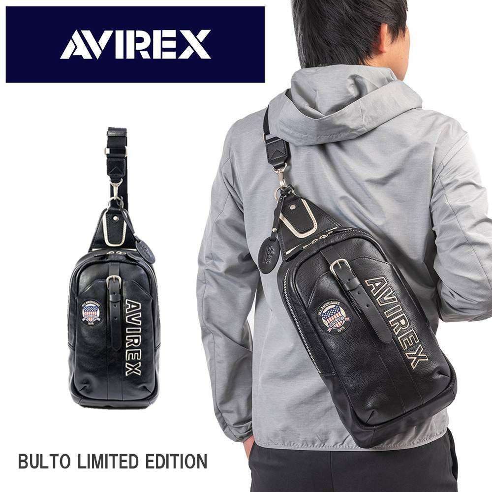 限定】 AVIREX アビレックス ボディバッグ 本革 ショルダーバッグ ワン