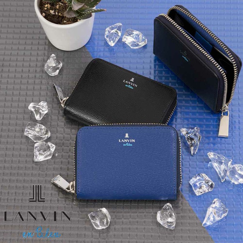 LANVINenBleu小銭入れランバンオンブルーワグラムミニ財布財布メンズレディースミニウォレットミニコンパクトコインケースブランド人気薄い小さい本革579601