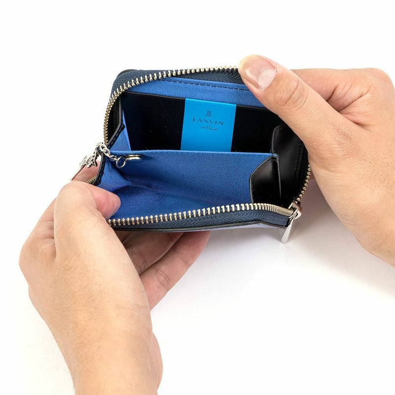 LANVINenBleu小銭入れランバンオンブルーワグラムミニ財布財布メンズレディースミニウォレットミニコンパクトコインケースブランド人気薄い小さい本革579601