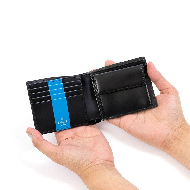 LANVINenBleu二つ折り財布ランバンオンブルーワグラム財布二つ折りメンズレディース2つ折り財布本革レザー男性折りたたみギフトプレゼント人気ブランドランバンオンブルービジネス579604