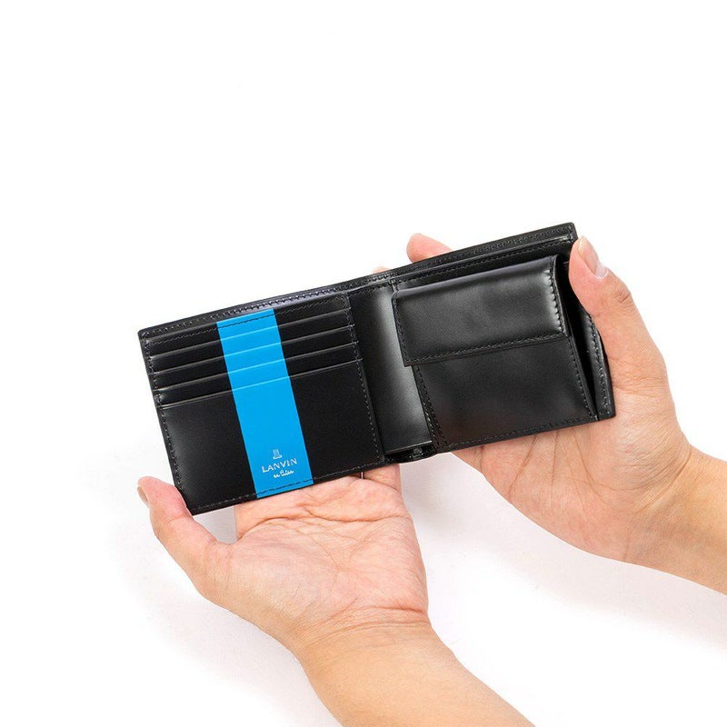 LANVINenBleu二つ折り財布ランバンオンブルーワグラム財布二つ折りメンズレディース2つ折り財布本革レザー男性折りたたみギフトプレゼント人気ブランドランバンオンブルービジネス579604