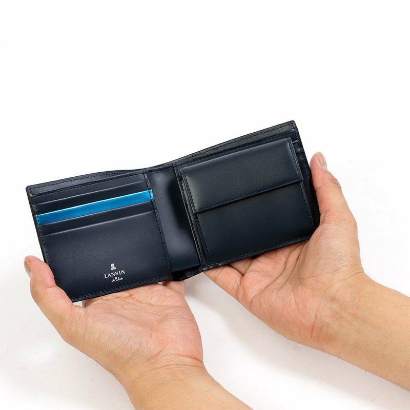 LANVINenBleu二つ折り財布ランバンオンブルーパーシャル財布二つ折りメンズレディース2つ折り財布本革レザー男性折りたたみギフトプレゼント人気ブランドランバンオンブルービジネス555613