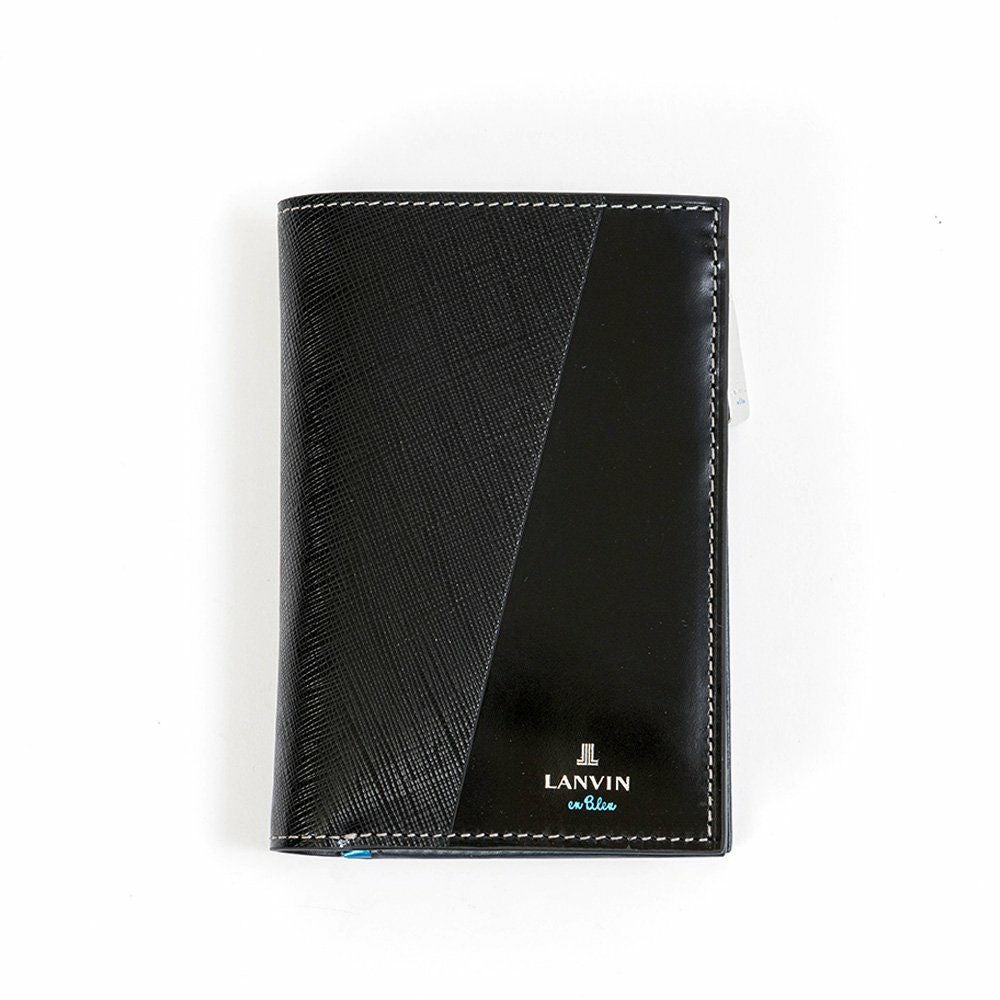 LANVINenBleu二つ折り財布ミドルウォレットランバンオンブルーパーシャル縦型財布二つ折りメンズレディース本革レザー男性ギフトプレゼント大容量人気ブランドランバンオンブルー555614