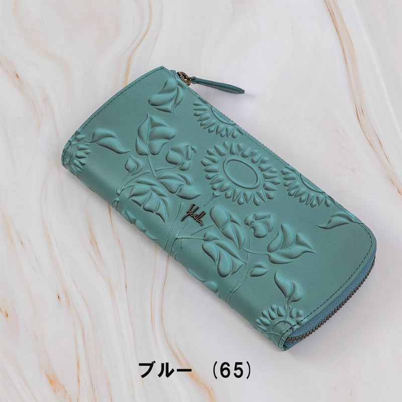 シビラ財布sybilla長財布L字ファスナーソンブラレディースブランド大容量ファスナー付きかわいい本革革花柄緑色オレンジブルーグリーン5470444