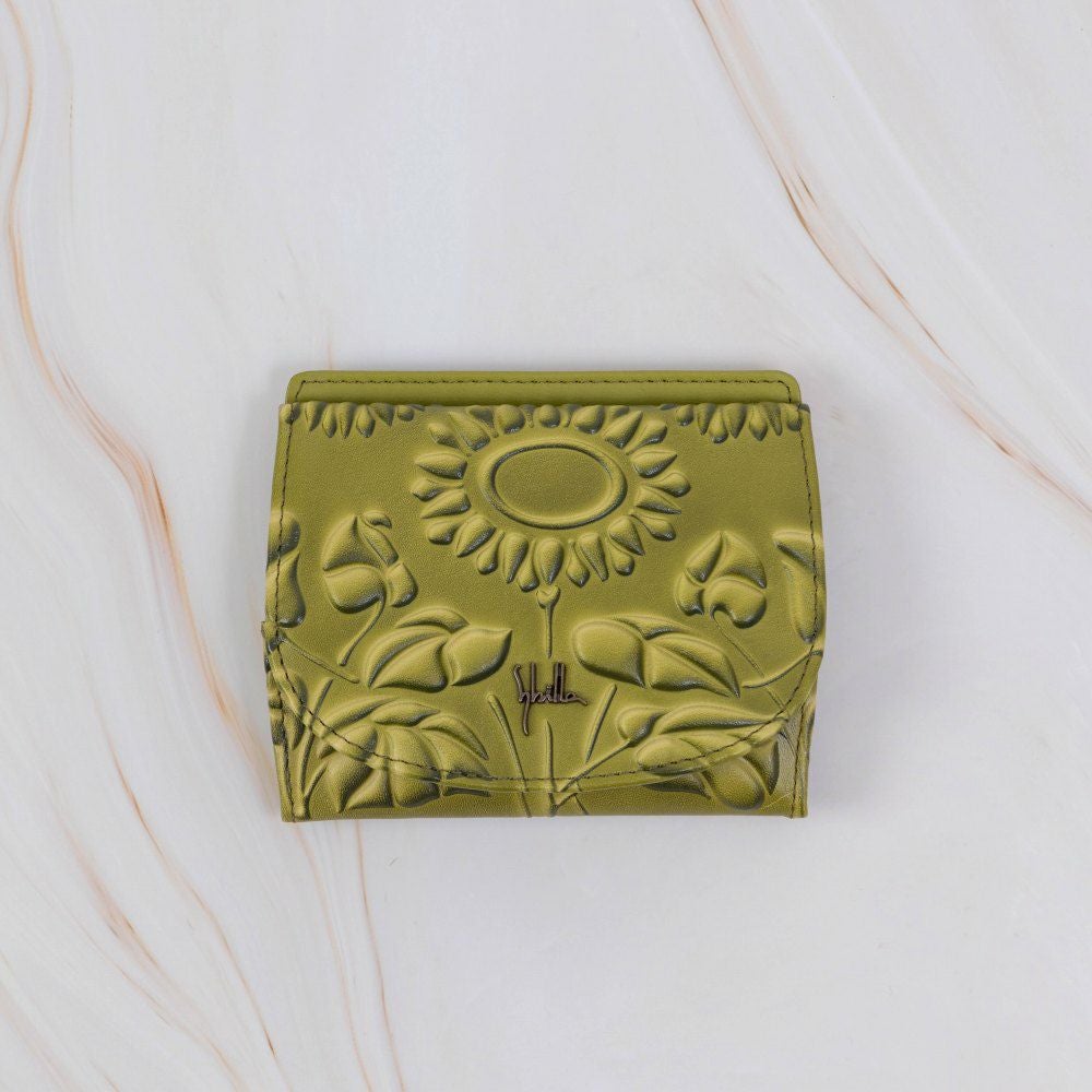 シビラ小銭入れ財布sybillaソンブラレディースブランドかわいい本革革花柄緑色オレンジブルーグリーン5470445