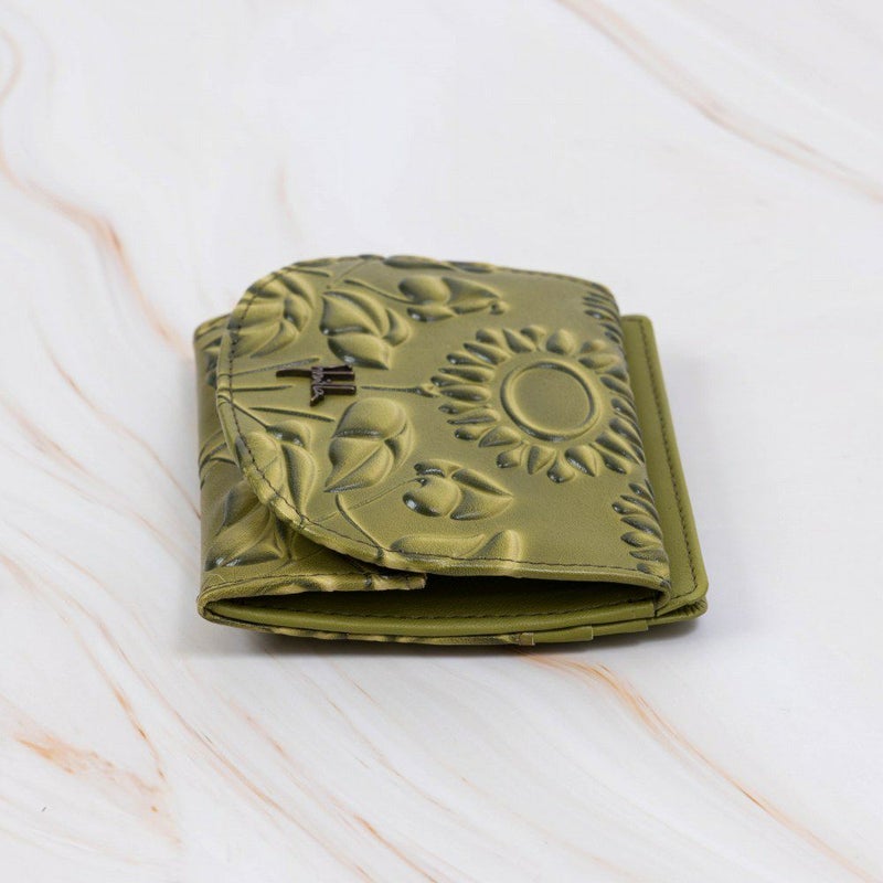 シビラ小銭入れ財布sybillaソンブラレディースブランドかわいい本革革花柄緑色オレンジブルーグリーン5470445