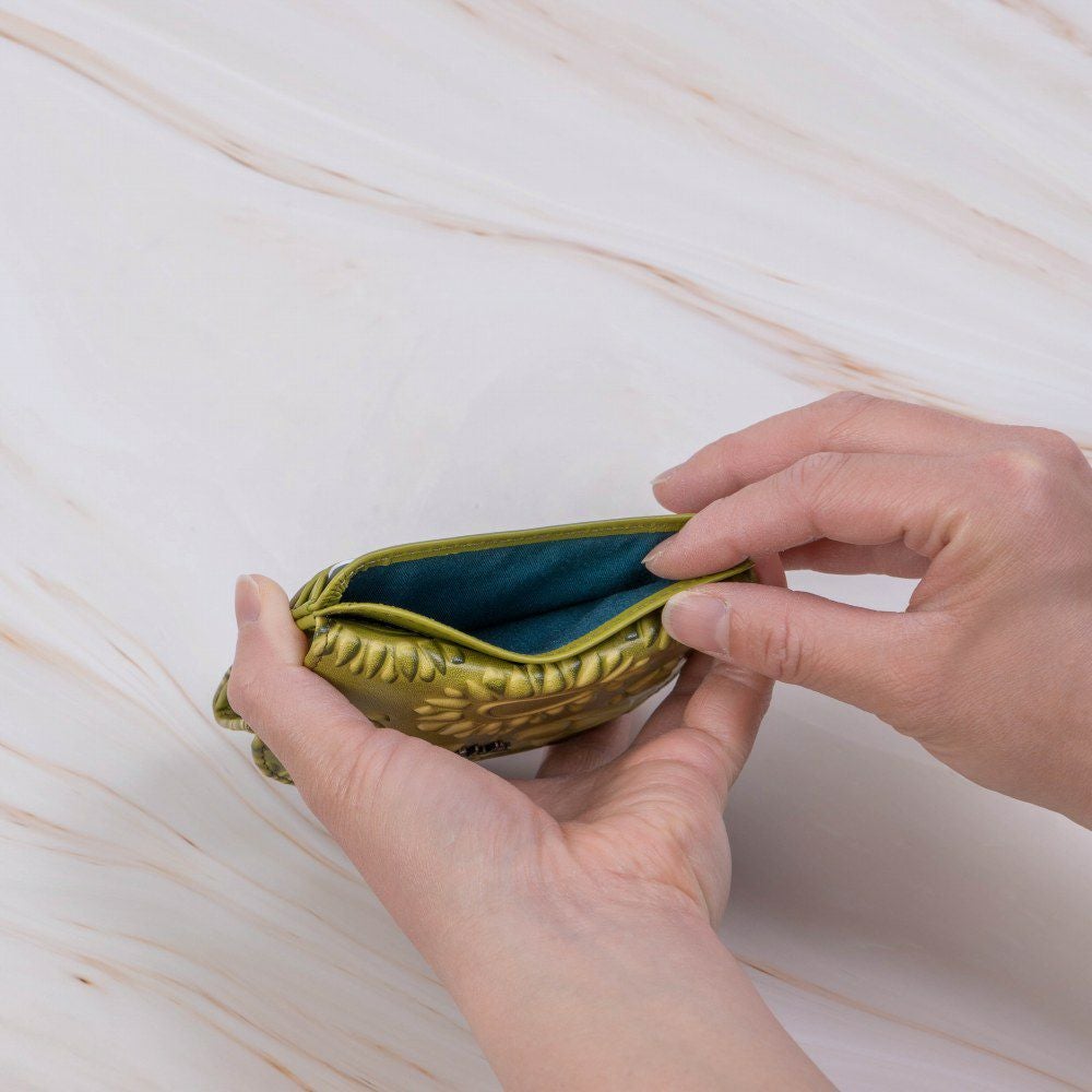 シビラ小銭入れ財布sybillaソンブラレディースブランドかわいい本革革花柄緑色オレンジブルーグリーン5470445