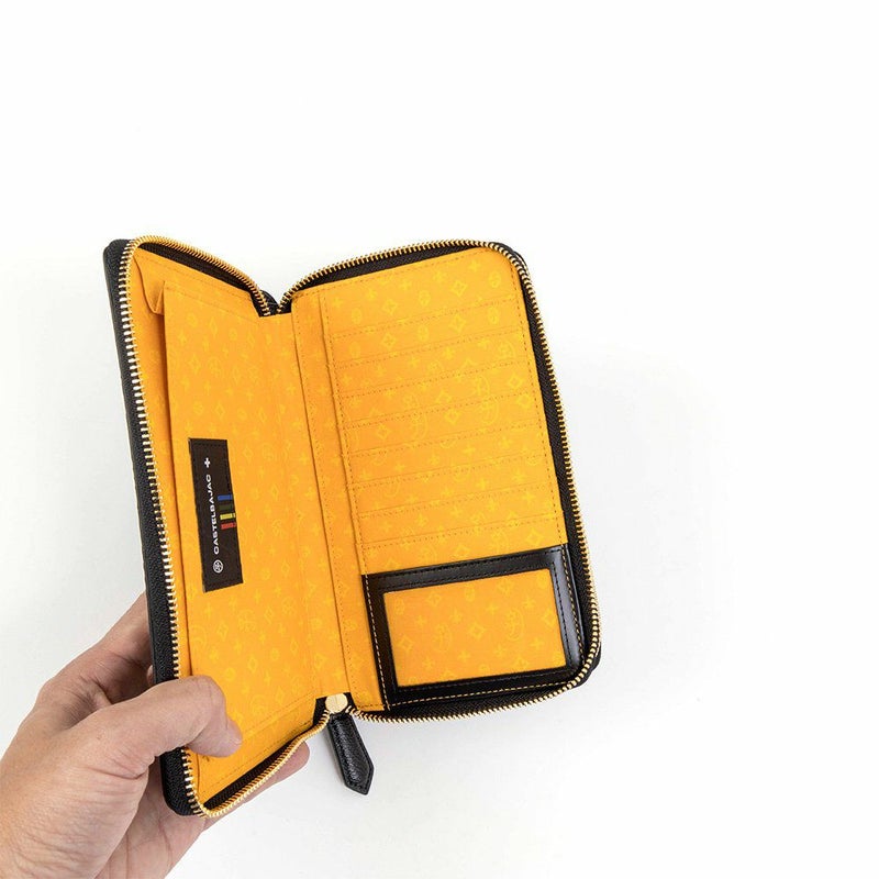 カステルバジャックWファスナーポーチクラッチバッグセカンドバッグ大容量メンズレディースプルトンCASTELBAJAC本革レザー長財布バッグカードケースハンドル付き77221