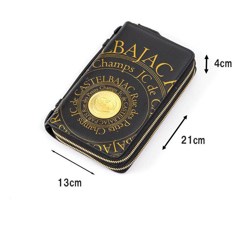 カステルバジャックWファスナーポーチクラッチバッグセカンドバッグ大容量メンズレディースプルトンCASTELBAJAC本革レザー長財布バッグカードケースハンドル付き77221