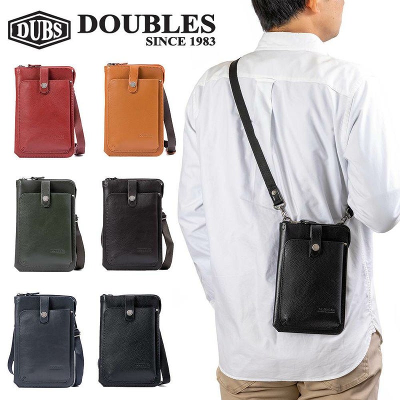 スマホショルダーショルダーポーチ本革ショルダーバッグDOUBLESダブルス財布が入るスマホポーチスマートフォンショルダーバッグ大きめメンズレディース革レザーブランドおしゃれJYS-7356