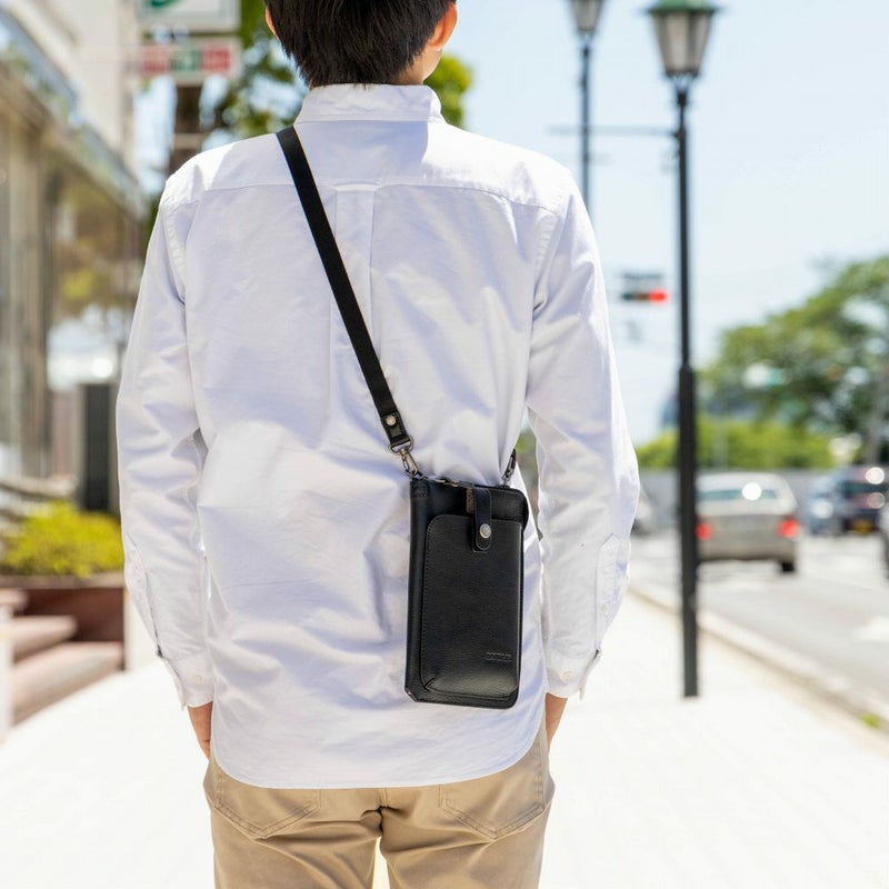 スマホショルダーショルダーポーチ本革ショルダーバッグDOUBLESダブルス財布が入るスマホポーチスマートフォンショルダーバッグ大きめメンズレディース革レザーブランドおしゃれJYS-7356