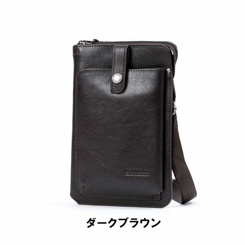スマホショルダーショルダーポーチ本革ショルダーバッグDOUBLESダブルス財布が入るスマホポーチスマートフォンショルダーバッグ大きめメンズレディース革レザーブランドおしゃれJYS-7356