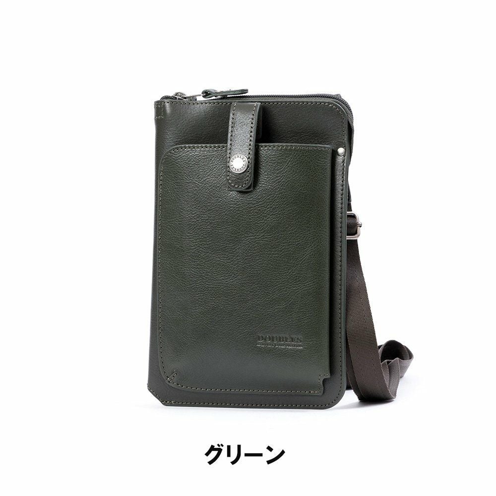 スマホショルダーショルダーポーチ本革ショルダーバッグDOUBLESダブルス財布が入るスマホポーチスマートフォンショルダーバッグ大きめメンズレディース革レザーブランドおしゃれJYS-7356