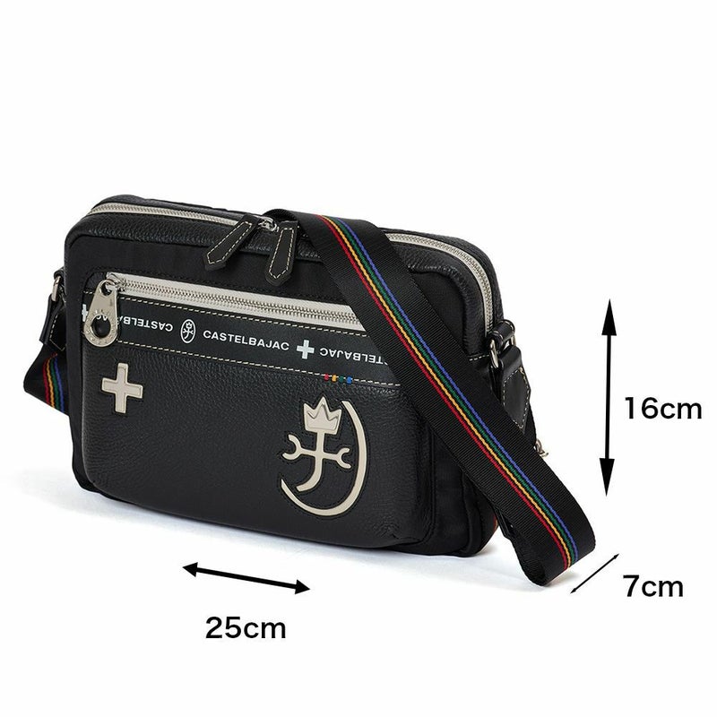 カステルバジャックショルダーバッグバッグ横型CASTELBAJACコネクトメンズレディースショルダーバックショルダー斜めがけバック斜め掛けバッグ肩掛けカバンブランド大人おしゃれコンパクト男性小さめ83112