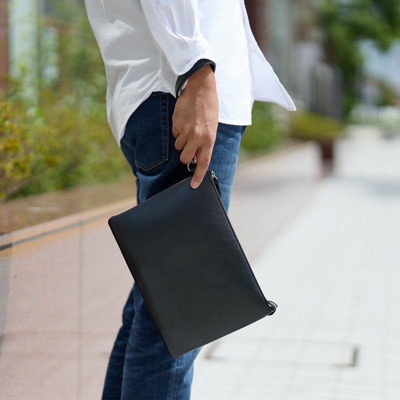 JOYAクラッチバッグセカンドバッグ本革大きめ大容量メンズジョヤセカンドバック持ち手ファスナー革レザー結婚式葬式冠婚葬祭二次会J4019