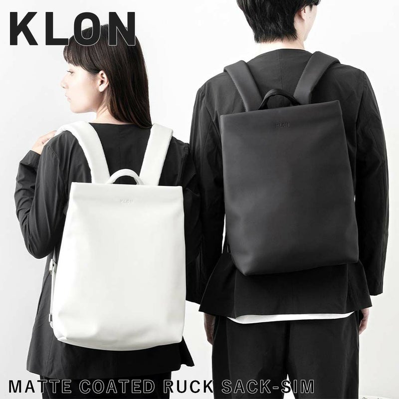 KLONリュッククローンメンズレディースMATTECOATEDRUCKSACK-SIM15Lバックパックリュックサック通学通勤撥水おしゃれブラック黒ホワイト白
