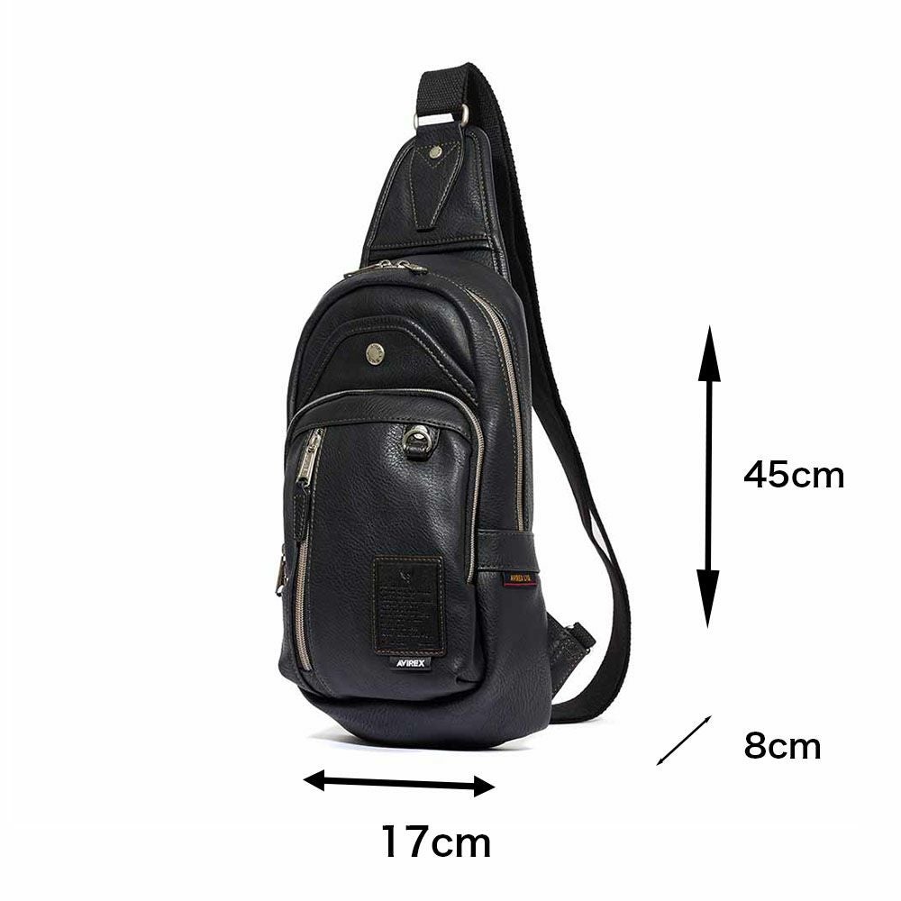 アビレックスボディバッグAVIREX大きめ大容量バッグ合皮ショルダーバッグアヴィレックスメンズレディースボディバックブランド人気かっこいい30代40代50代60代AX5001