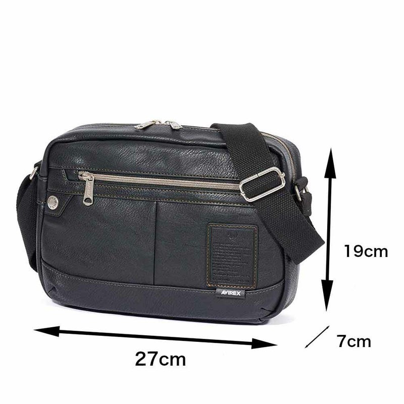 アビレックスショルダーバッグAVIREXバッグ合皮横型ショルダーバッグアヴィレックスメンズショルダーバックスクエアブランド人気かっこいい30代40代50代60代AX5002