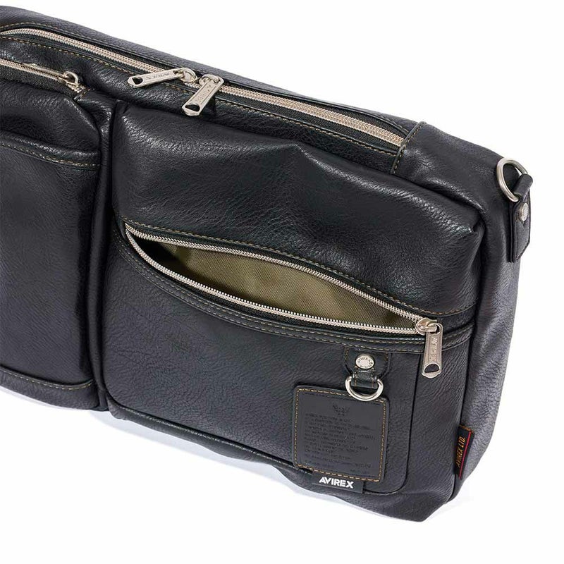 アビレックスショルダーバッグボディバッグ2WAYAVIREXバッグ合皮大きめ大容量アヴィレックスメンズショルダーバックブランド人気かっこいい30代40代50代60代AX5004