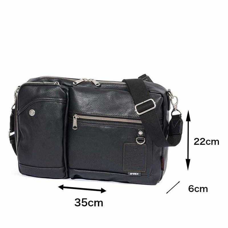 アビレックスショルダーバッグボディバッグ2WAYAVIREXバッグ合皮大きめ大容量アヴィレックスメンズショルダーバックブランド人気かっこいい30代40代50代60代AX5004