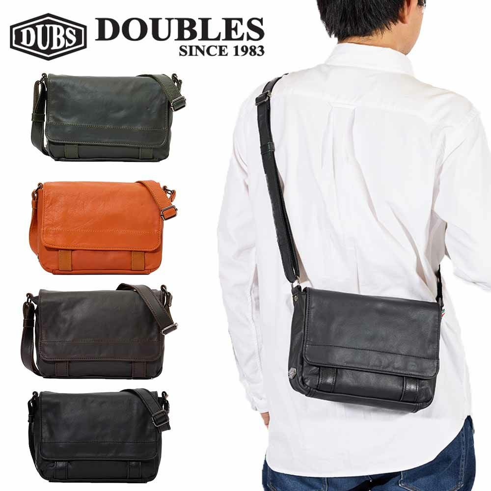 DOUBLESショルダーバッグダブルス本革レザー小さめメンズショルダーバック斜め掛けバッグミニショルダーバッグミニショルダー革男性ブランド肩掛けカバン40代50代60代VWE-1919
