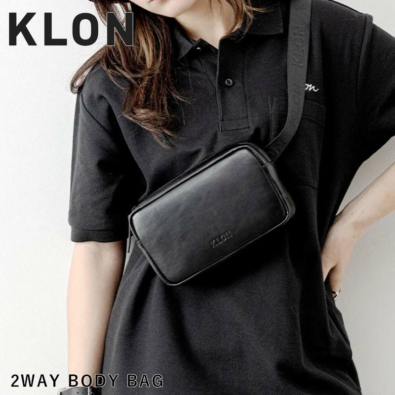 KLONボディバッグクローンメンズレディース2WAYBODYBAGボディバックワンショルダーバッグウエストバッグおしゃれブラック黒